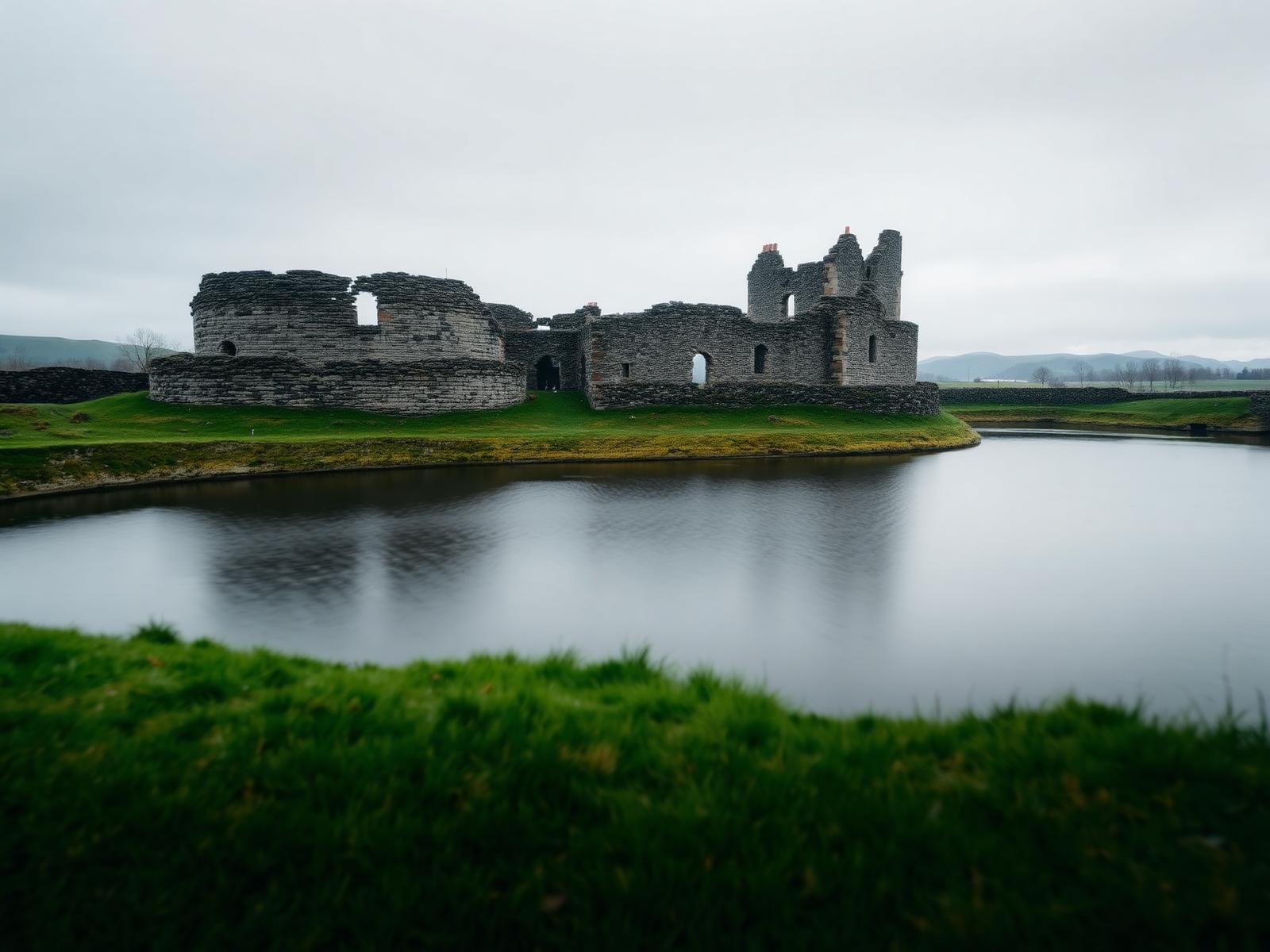 The medieval ruins of Rothesay Castle